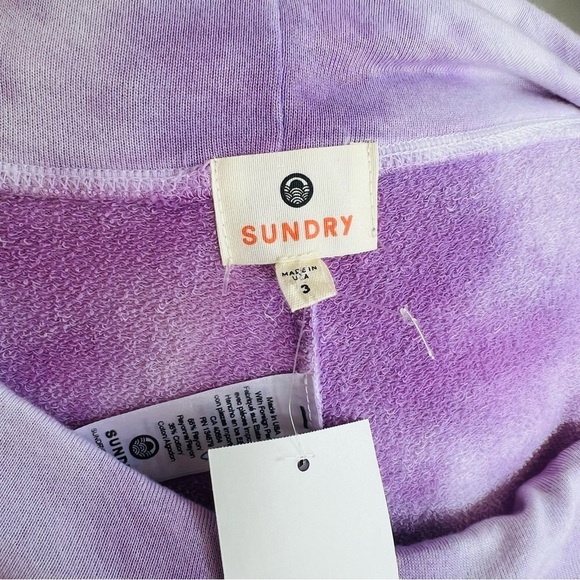 Sundry Light Purple Tie Dye Print Drawstring Knit Jogger Sweatpants Size 3/L - Picture 5 of 5